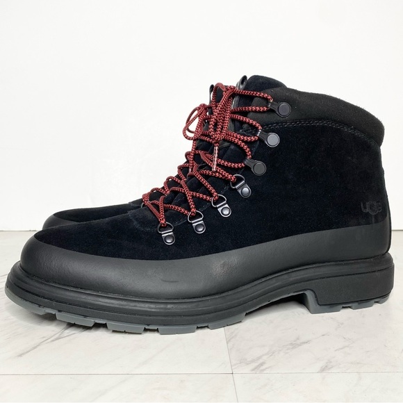 New! UGG Biltmore Lace Up Black Suede Hiker Boot 9